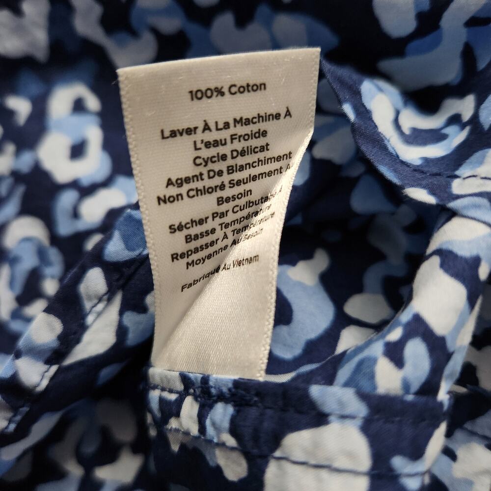 Talbots Blue Leopard Print Button Up Size 1x - image 4